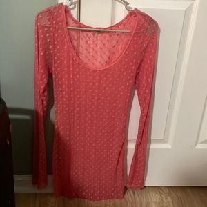 Salmon Mesh Free People Top size L